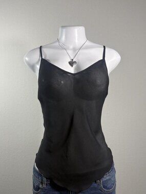 Notations Black Sheer Chiffon Cami Tank Top